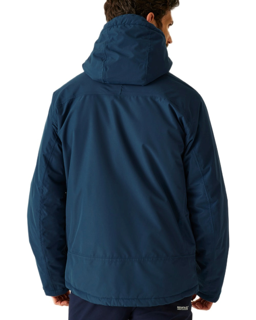 Moon Light Denim Coloured Regatta Mens Caspen Waterproof Insulated Jacket on white background 