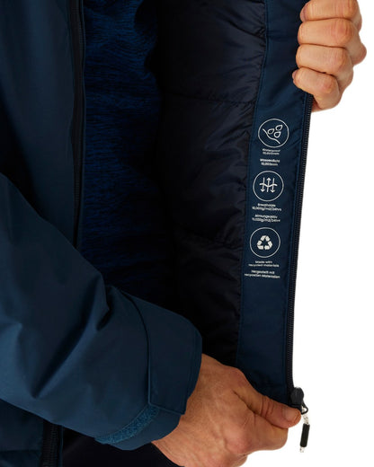 Moon Light Denim Coloured Regatta Mens Caspen Waterproof Insulated Jacket on white background 