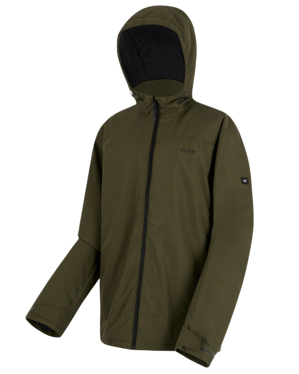 Olive Night Coloured Regatta Mens Caspen Waterproof Insulated Jacket on white background 