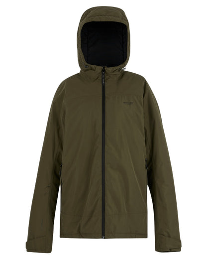 Olive Night Coloured Regatta Mens Caspen Waterproof Insulated Jacket on white background 