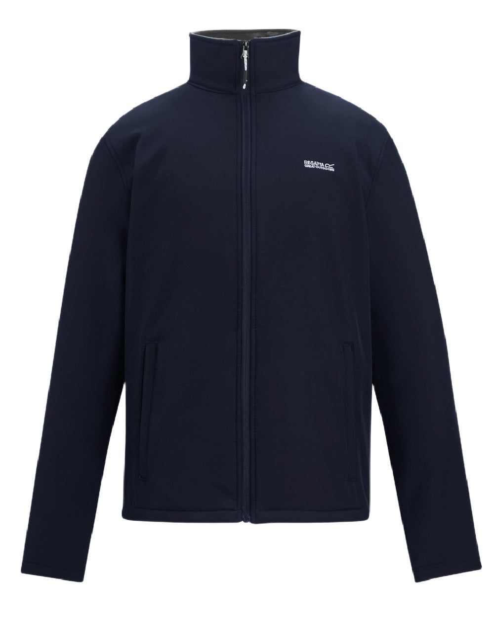 Navy Coloured Regatta Mens Cera V Softshell Jacket on white background 