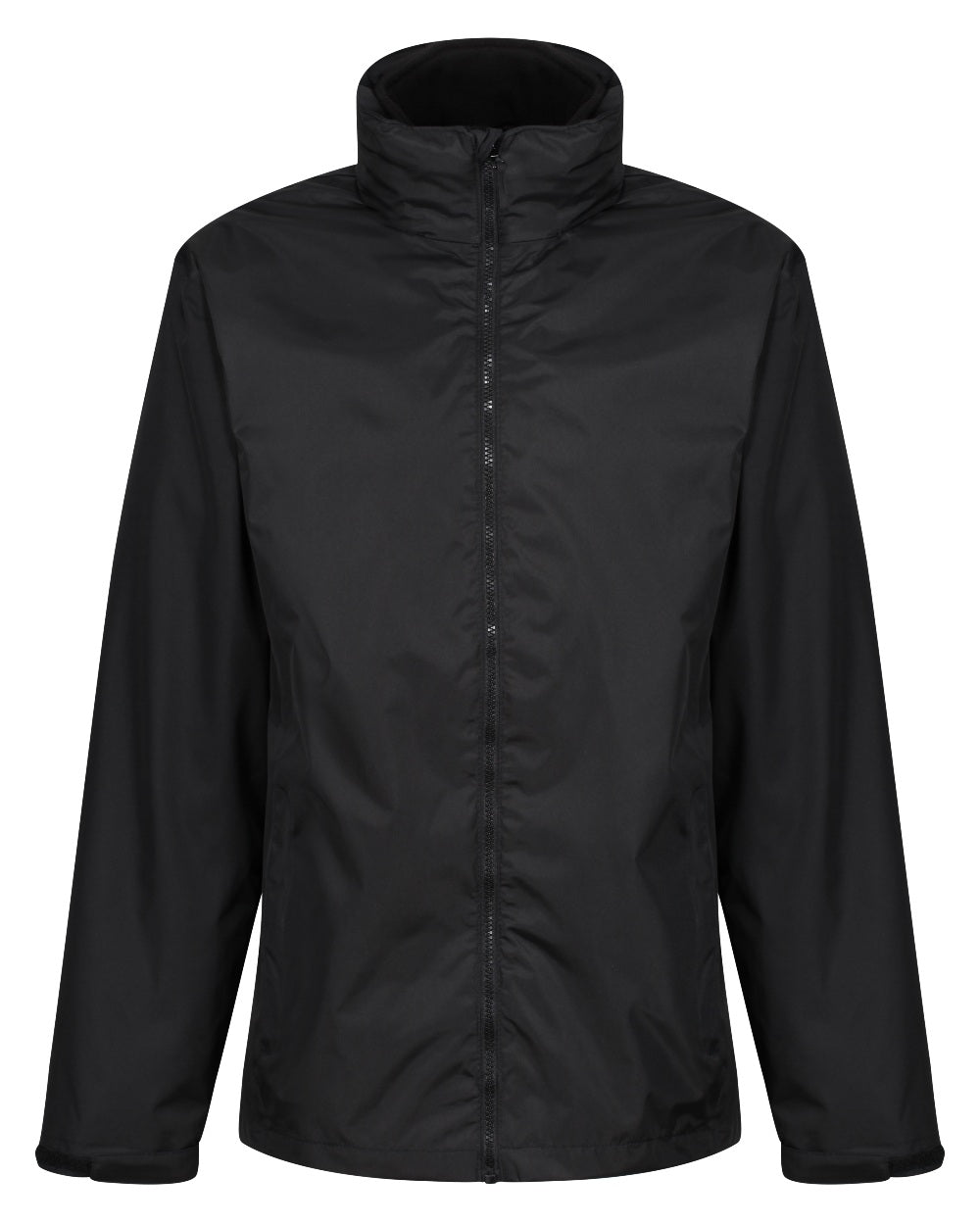 Black coloured Regatta Mens Classic Waterproof 3 in 1 Jacket on white background 