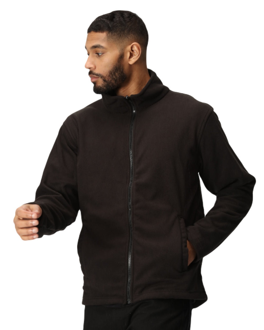 Black coloured Regatta Mens Classic Waterproof 3 in 1 Jacket on white background 