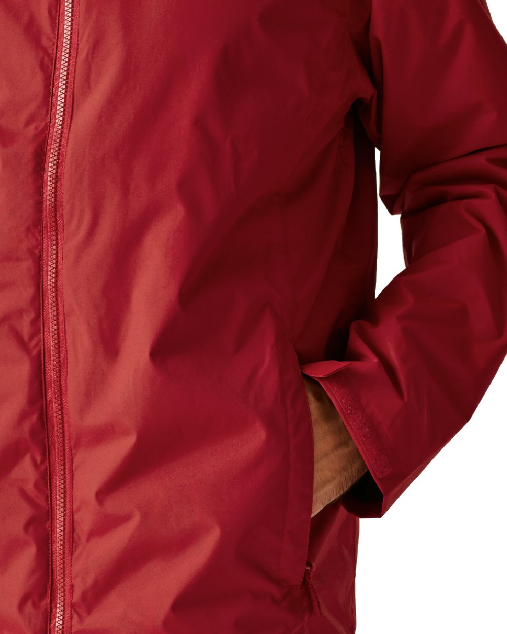 Classic Red Black coloured Regatta Mens Classic Waterproof 3 in 1 Jacket on white background 