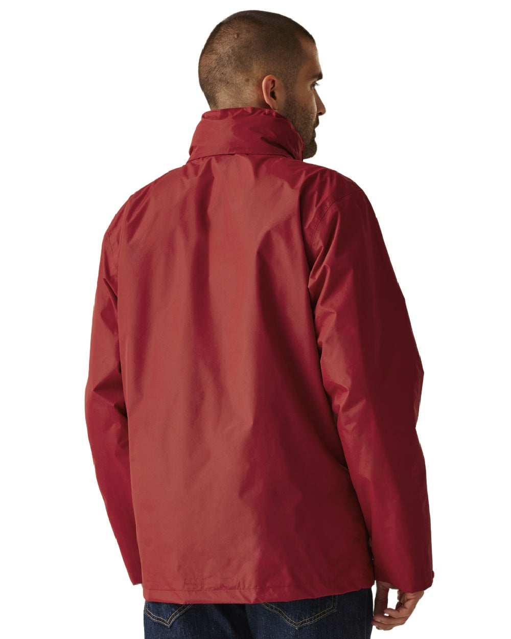 Classic Red Black coloured Regatta Mens Classic Waterproof 3 in 1 Jacket on white background 