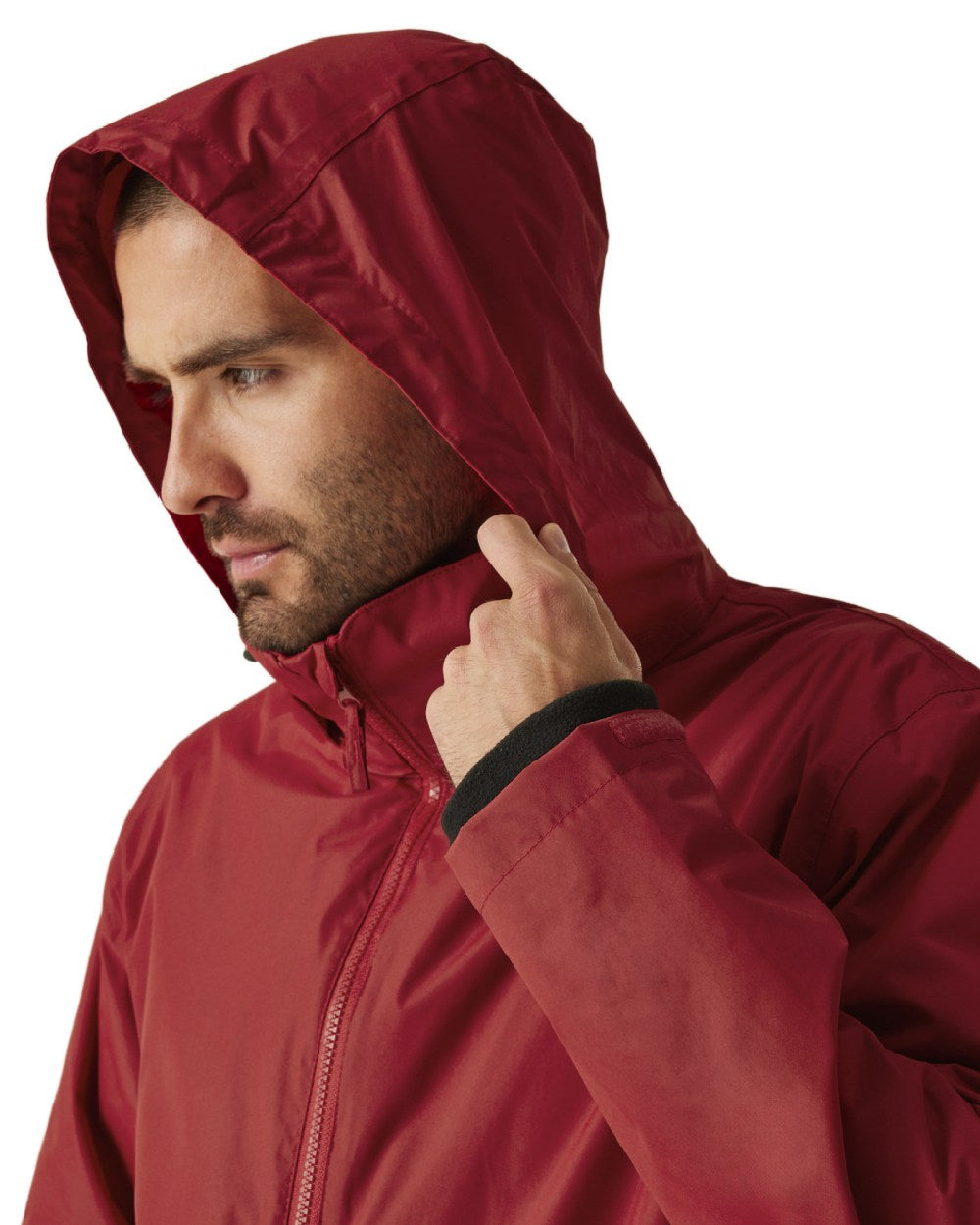 Classic Red Black coloured Regatta Mens Classic Waterproof 3 in 1 Jacket on white background 