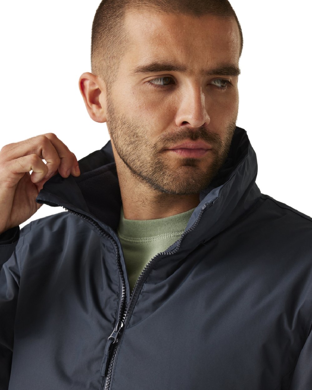 Navy coloured Regatta Mens Classic Waterproof 3 in 1 Jacket on white background 