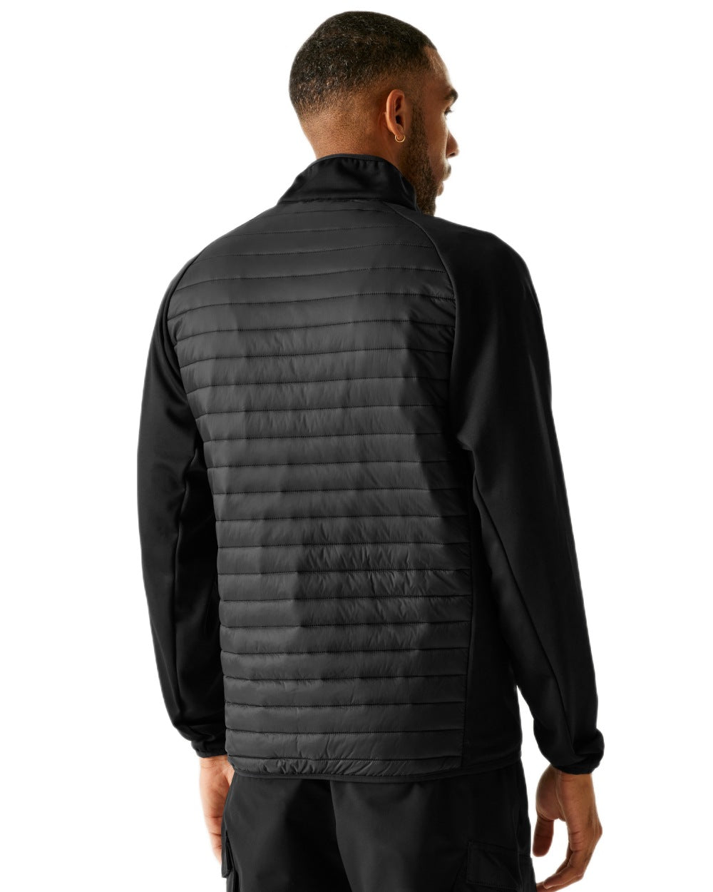 Black Coloured Regatta Mens Clumber Hybrid Jacket on white background 