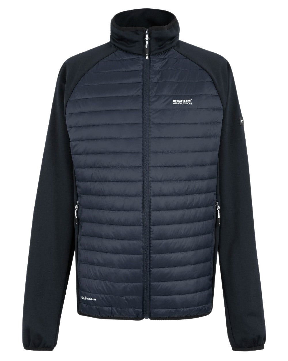 Navy Coloured Regatta Mens Clumber Hybrid Jacket on white background 