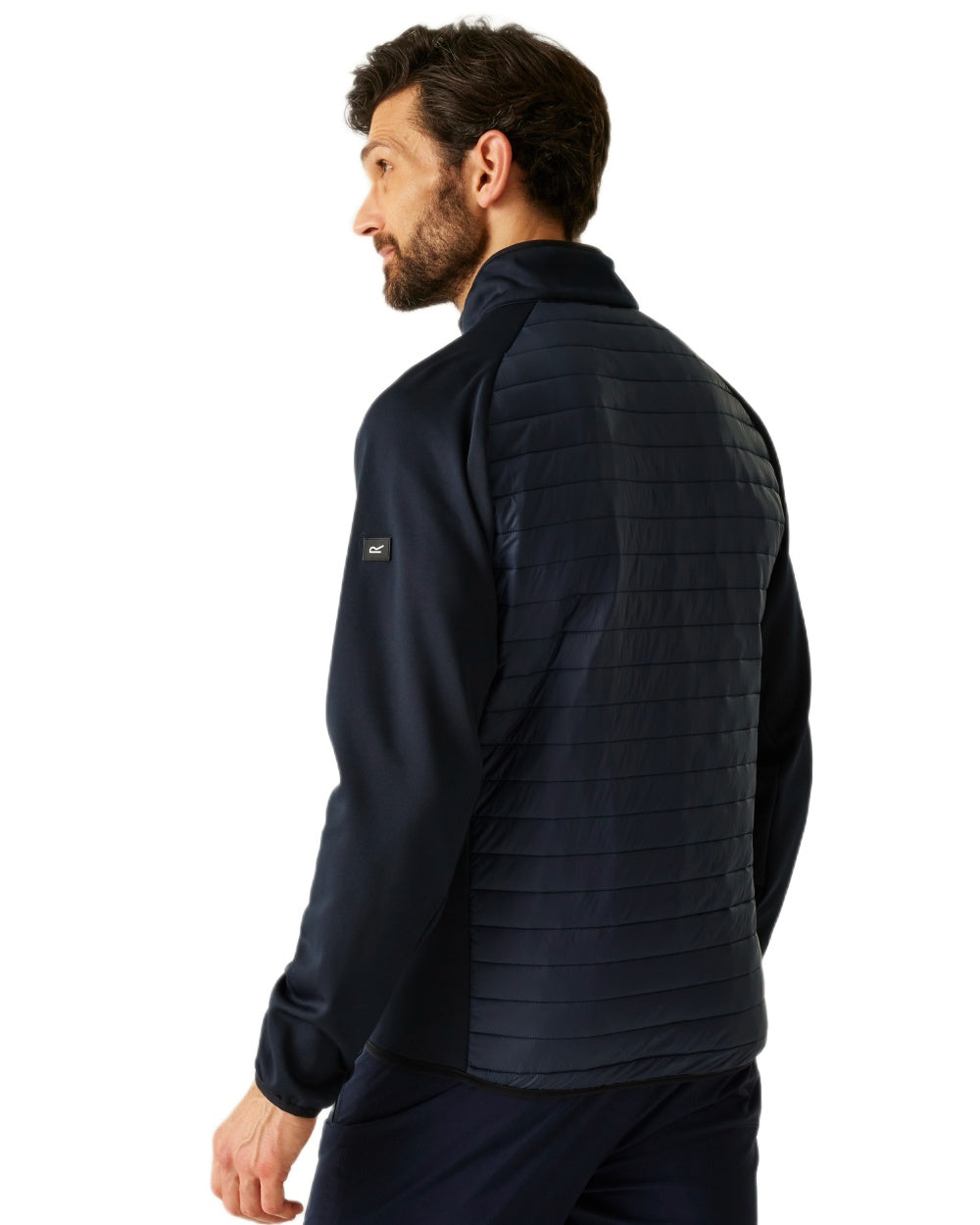 Navy Coloured Regatta Mens Clumber Hybrid Jacket on white background 