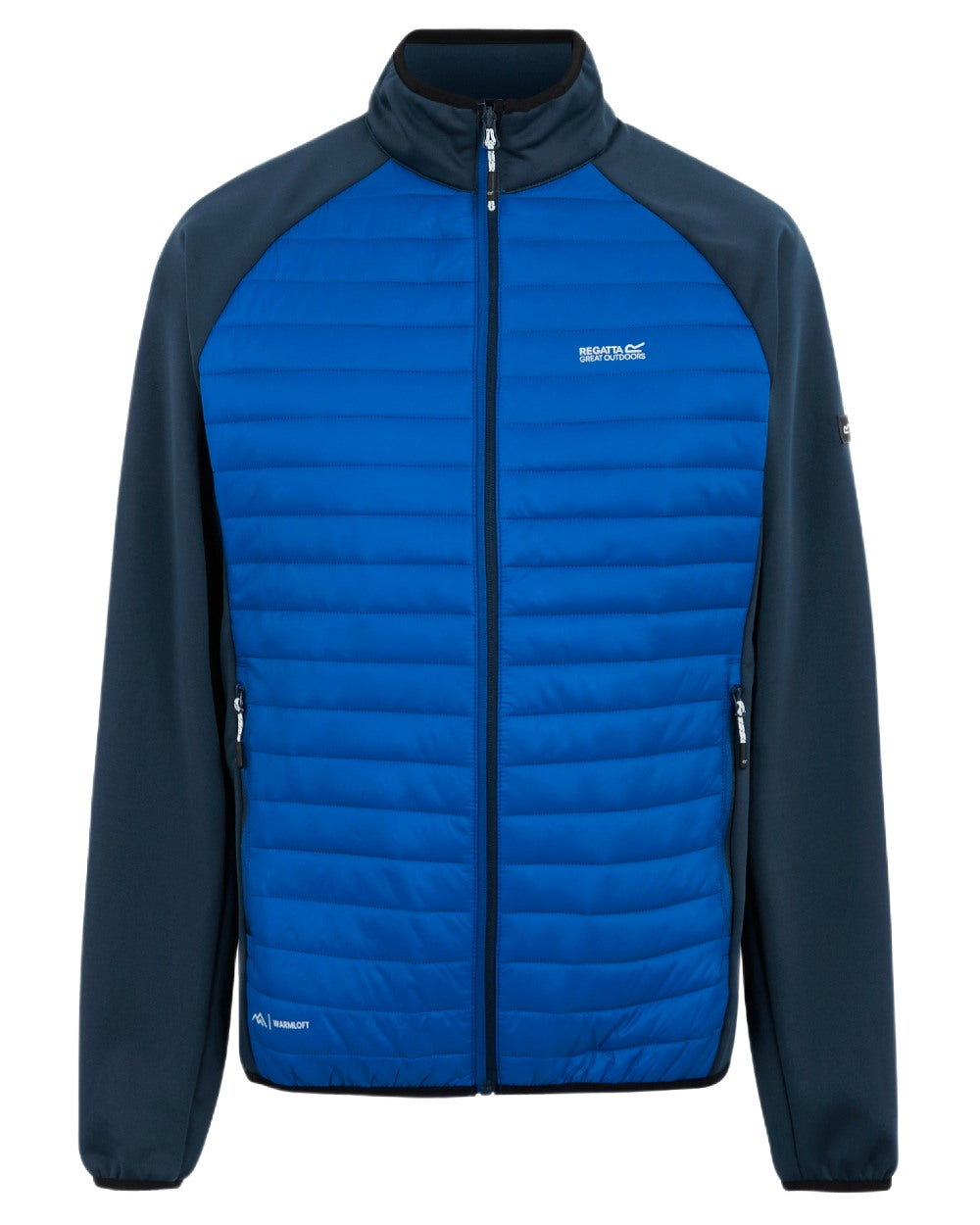 Snorkel Blue Moonlight Denim Coloured Regatta Mens Clumber Hybrid Jacket on white background 