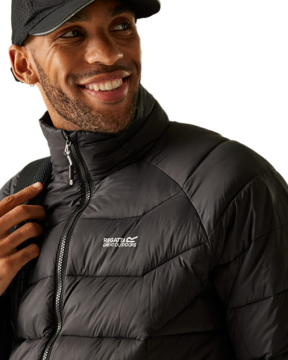 Black Coloured Regatta Mens Dalent Padded Jacket on white background 