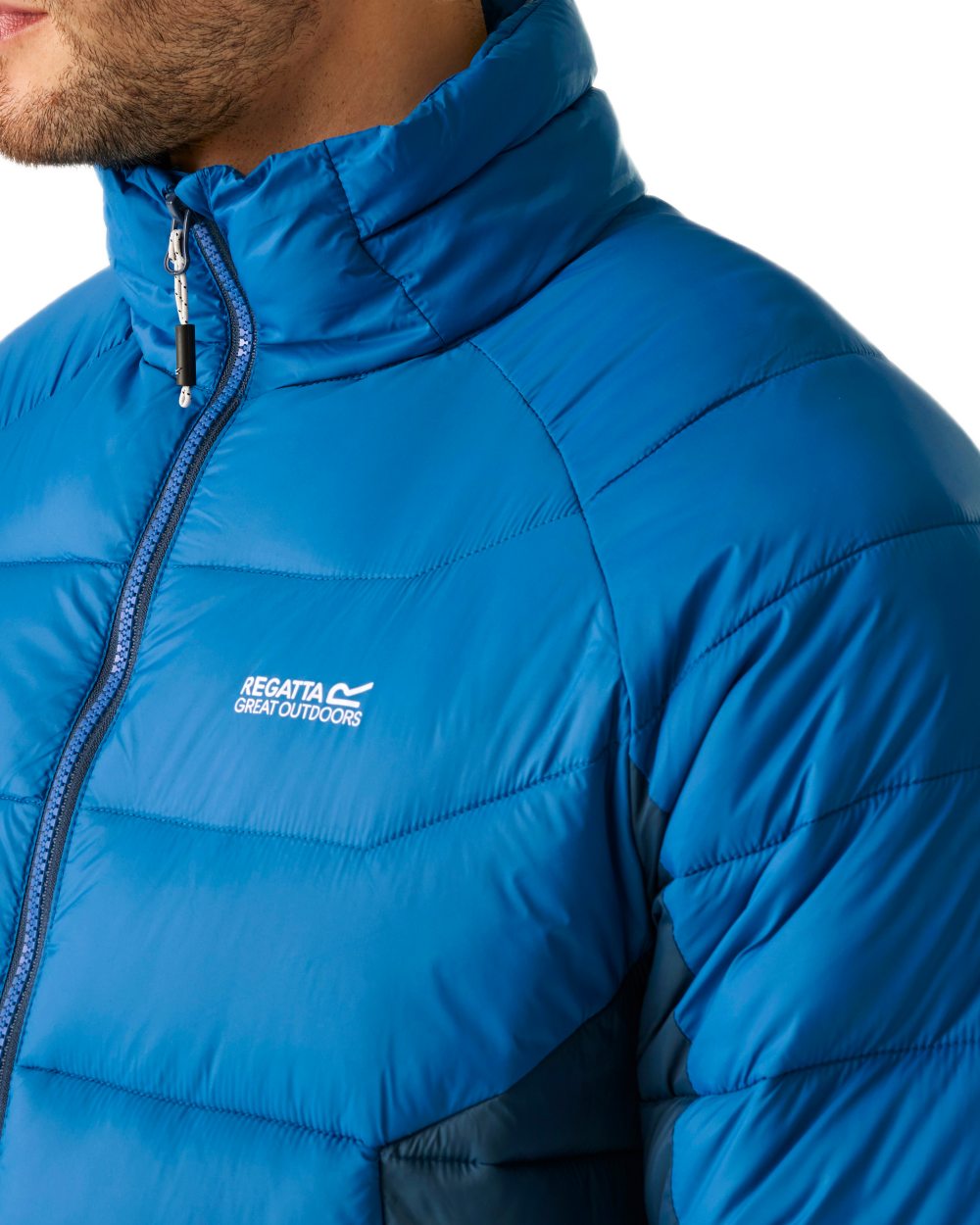 Snorkel Blue Moonlight Denim Coloured Regatta Mens Dalent Padded Jacket on white background 