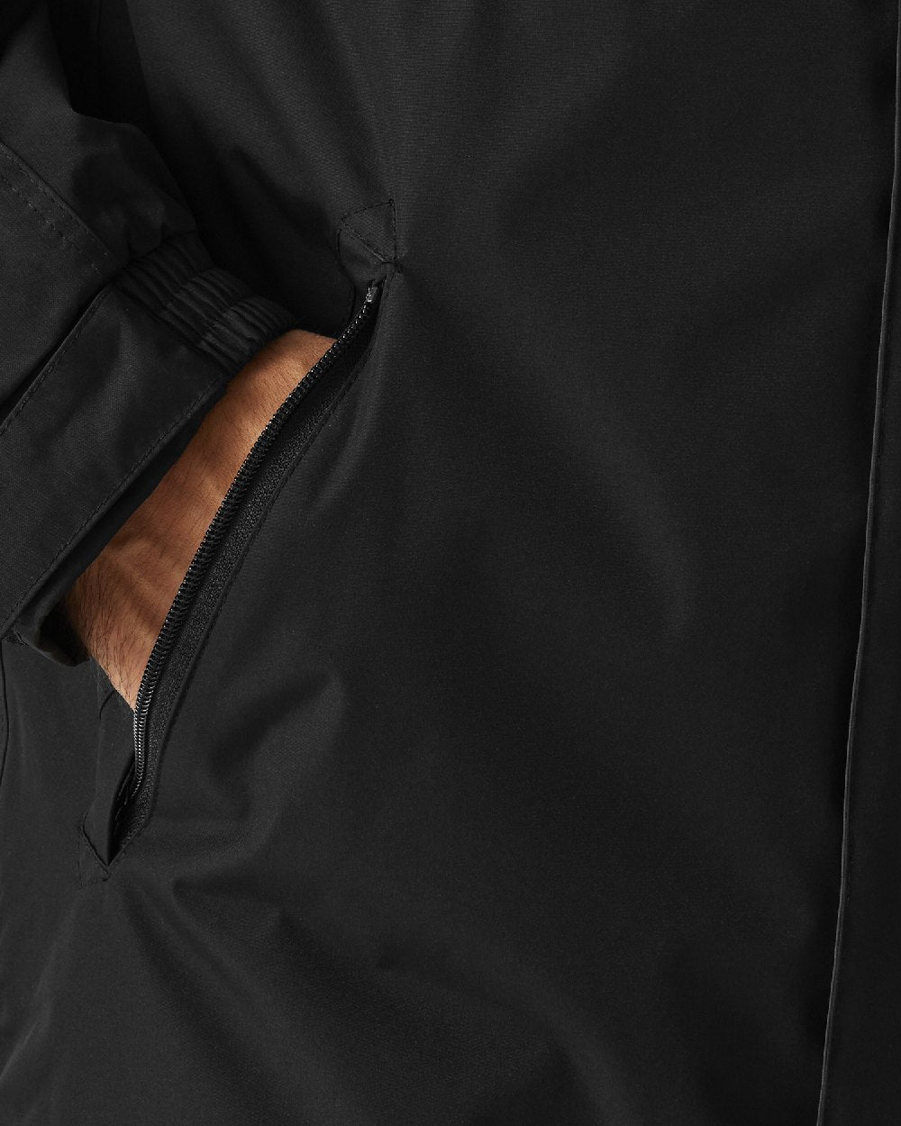 Black coloured Regatta Mens Dover Waterproof Parka Jacket on white background 