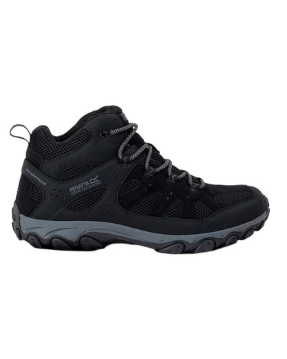 Black Granite Coloured Regatta Mens Edgepoint IV Mid Walking Boots on white background 