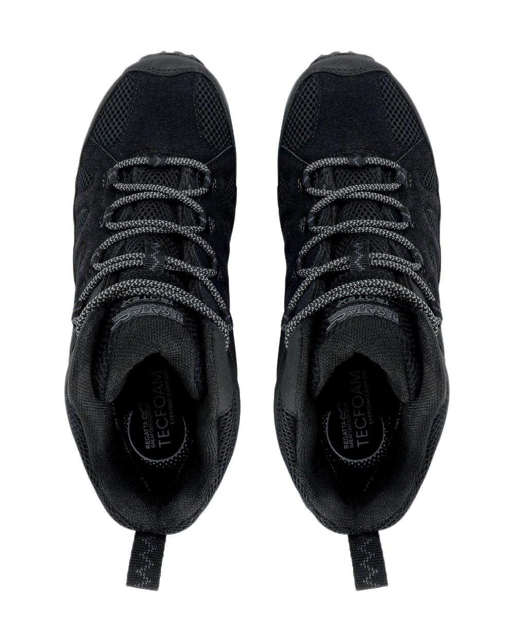 Black Granite Coloured Regatta Mens Edgepoint IV Mid Walking Boots on white background 