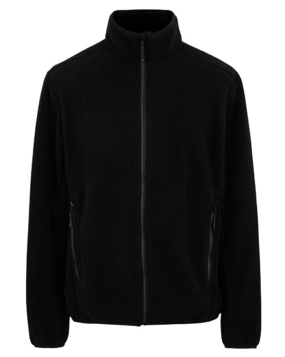Black Coloured Regatta Mens Elnut Full Zip Fleece Jacket on white background 