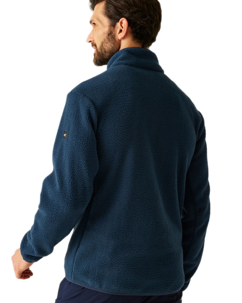 Moon Light Denim Coloured Regatta Mens Elnut Full Zip Fleece Jacket on white background 