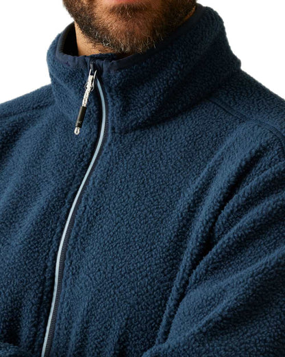 Moon Light Denim Coloured Regatta Mens Elnut Full Zip Fleece Jacket on white background 