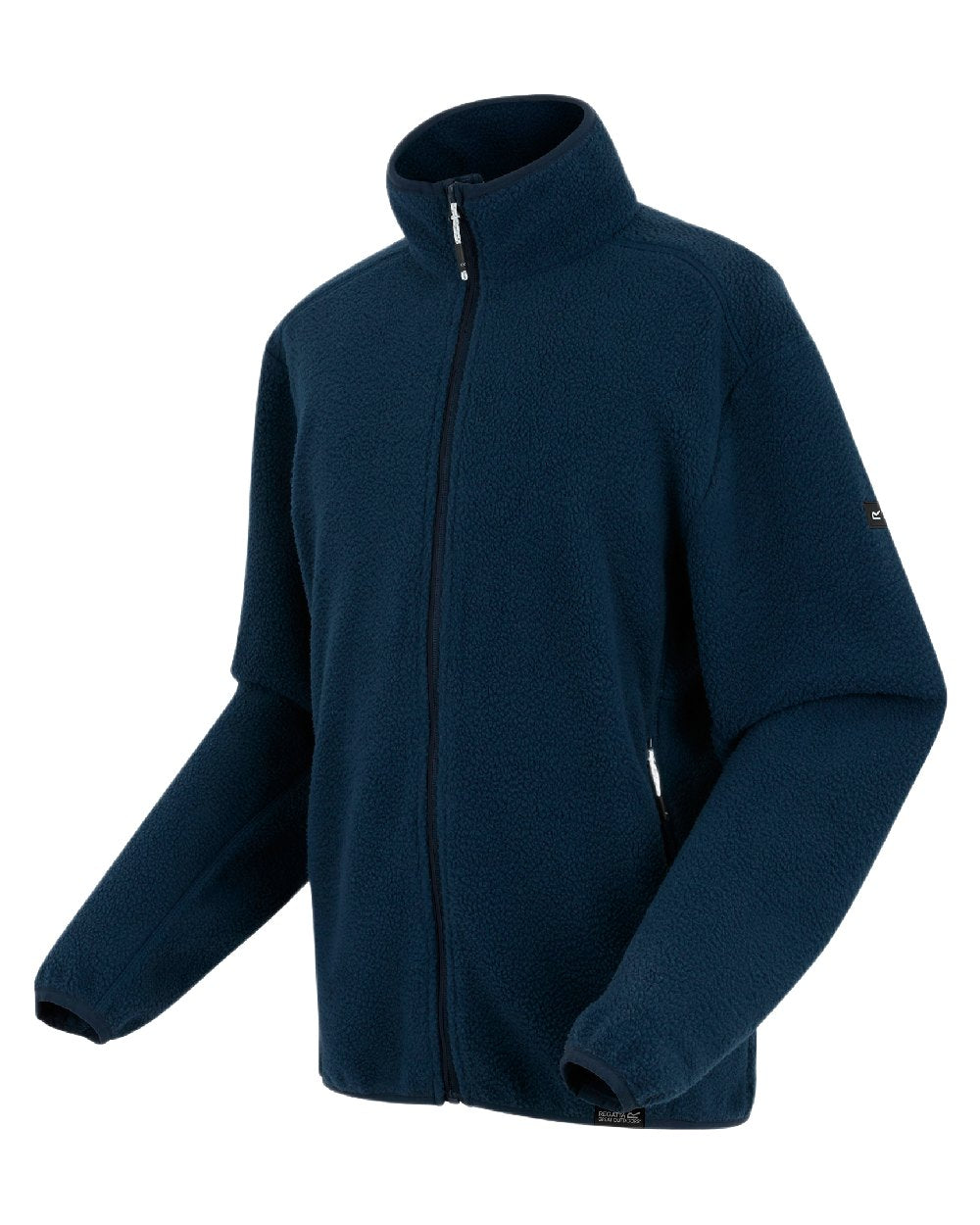 Moon Light Denim Coloured Regatta Mens Elnut Full Zip Fleece Jacket on white background 