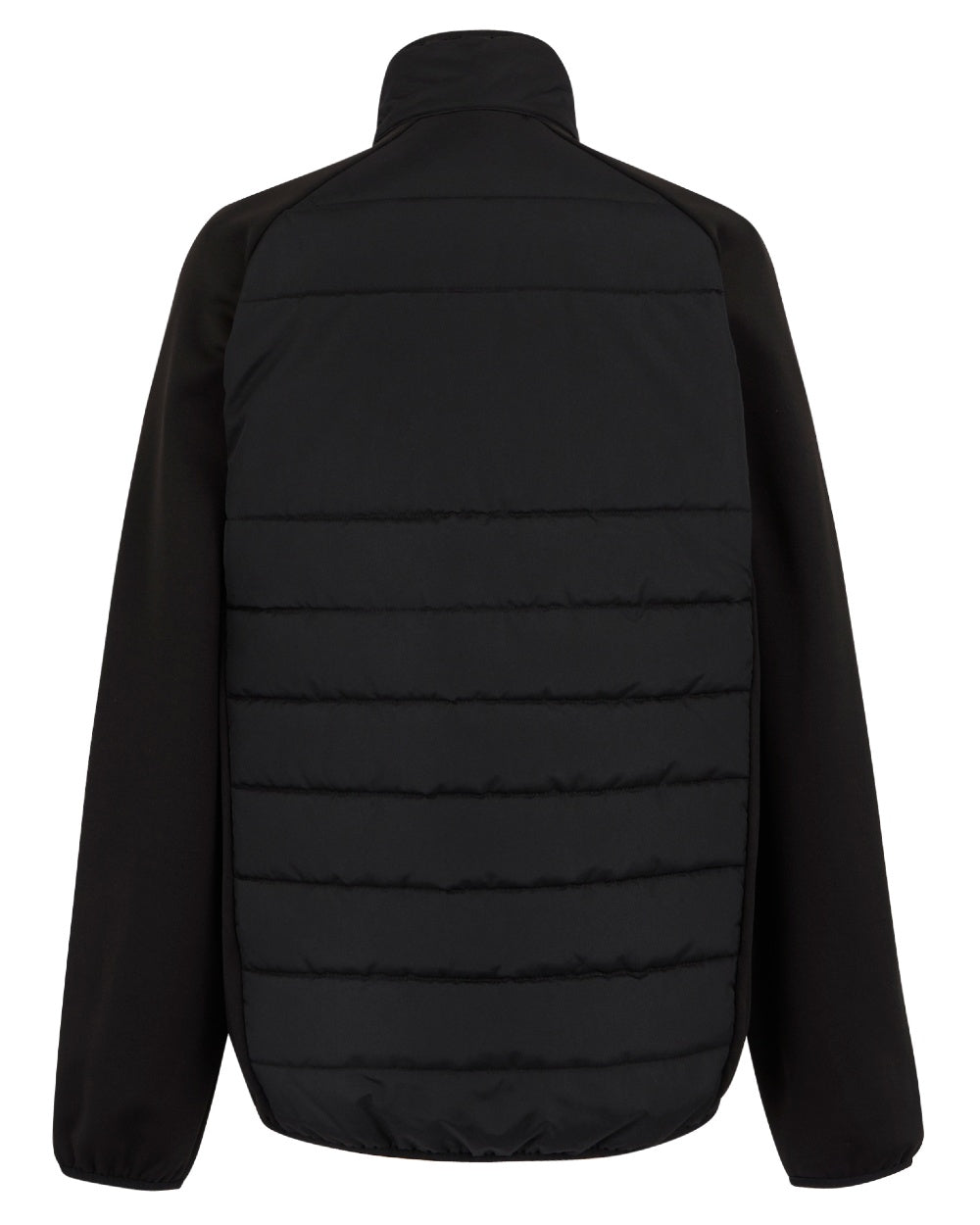 Black coloured Regatta Mens Essential Hybrid Jacket on white background 