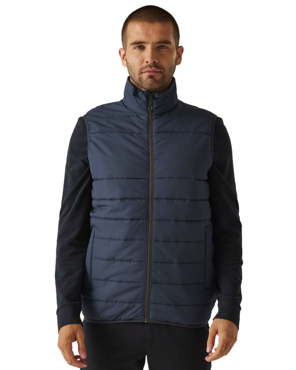 Navy coloured Regatta Mens Essential Thermal Bodywarmer on white background 