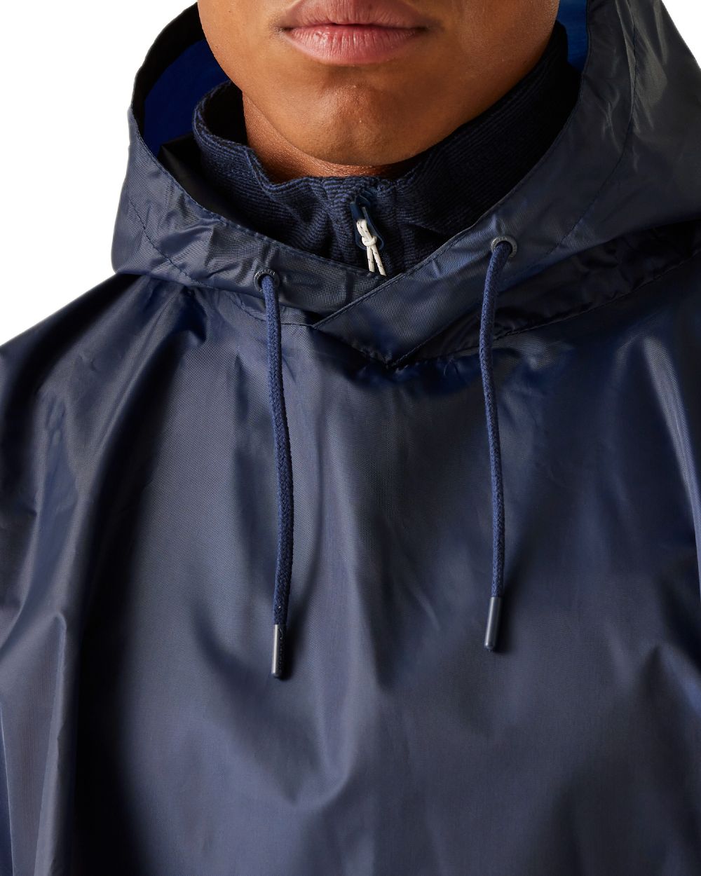 Navy Coloured Regatta Mens Fedrik Waterproof Poncho on white background 