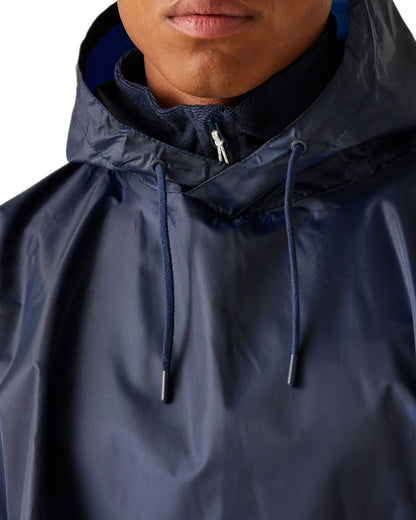 Navy Coloured Regatta Mens Fedrik Waterproof Poncho on white background 