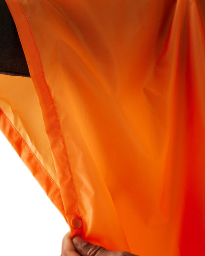 Persimmon Coloured Regatta Mens Fedrik Waterproof Poncho on white background 