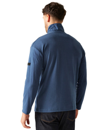 Dark Denim Coloured Regatta Mens Ferdo Fleece Jacket on white background 
