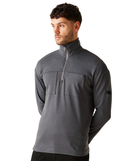 Dark Grey Coloured Regatta Mens Ferdo Fleece Jacket on white background 