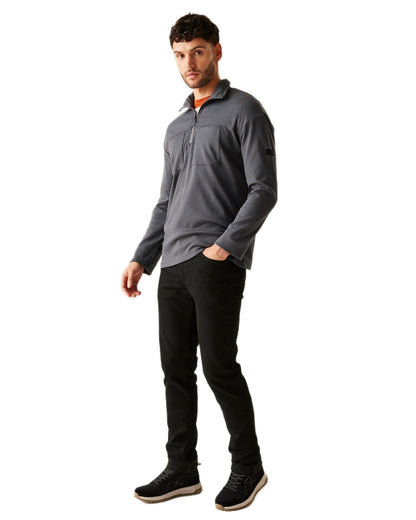 Dark Grey Coloured Regatta Mens Ferdo Fleece Jacket on white background 