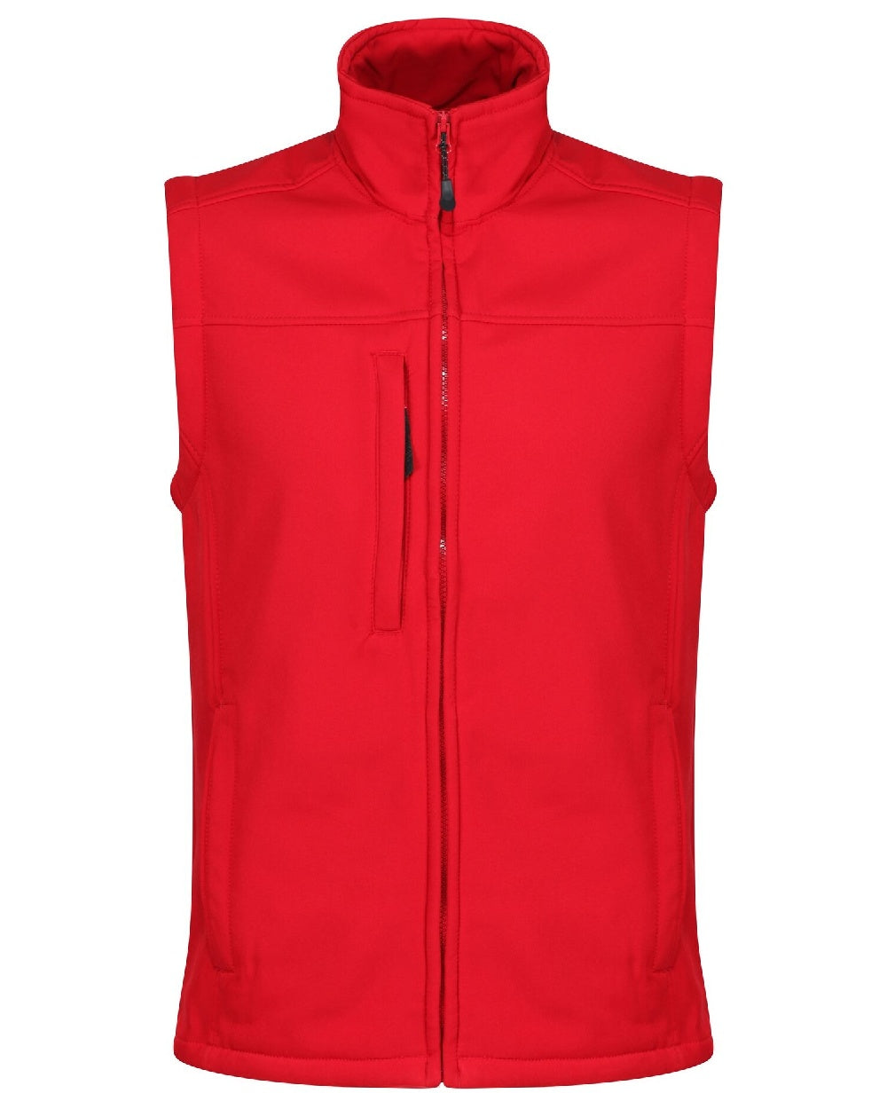 Classic Red coloured Regatta Mens Flux Softshell Bodywarmer on white background 