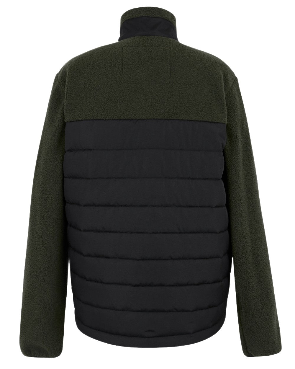 Black Dark Khaki Coloured Regatta Mens Frankie Borg Hybrid Full Zip Fleece Jacket on white background 