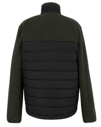 Black Dark Khaki Coloured Regatta Mens Frankie Borg Hybrid Full Zip Fleece Jacket on white background 