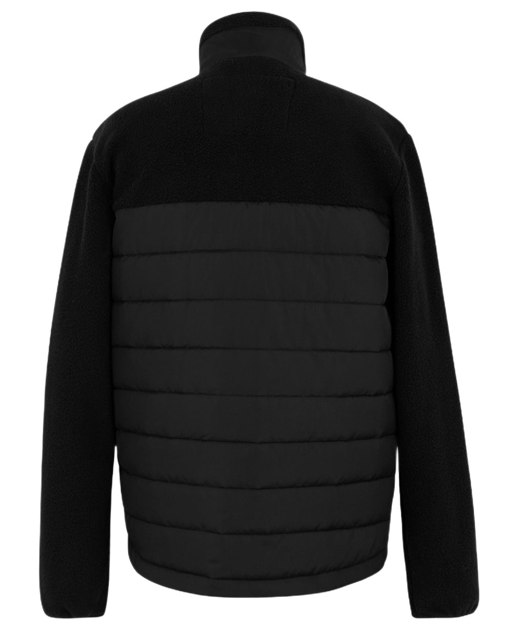 Black Coloured Regatta Mens Frankie Borg Hybrid Full Zip Fleece Jacket on white background 