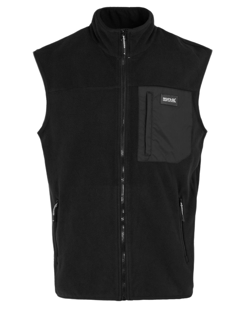 Black Coloured Regatta Mens Frankie Fleece Gilet on white background 