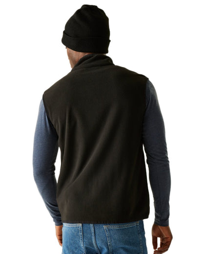 Black Coloured Regatta Mens Frankie Fleece Gilet on white background 