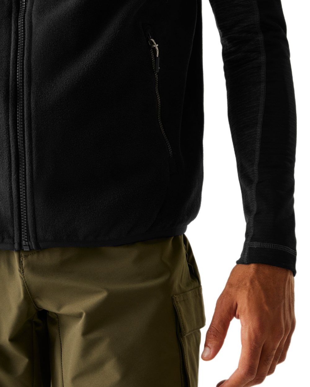 Black Coloured Regatta Mens Frankie Fleece Gilet on white background 
