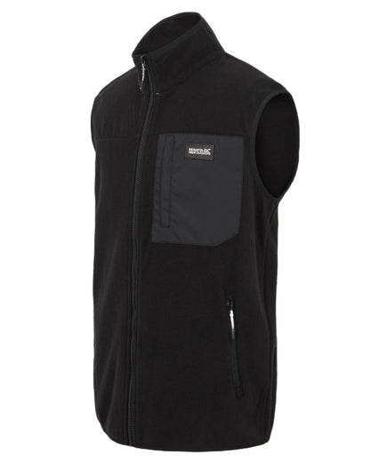 Black Coloured Regatta Mens Frankie Fleece Gilet on white background 