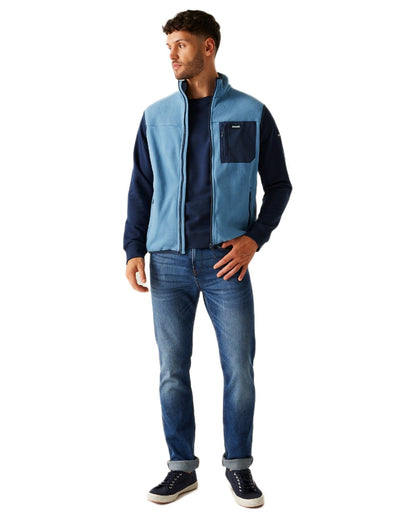 Coronet Blue Navy Coloured Regatta Mens Frankie Fleece Gilet on white background 