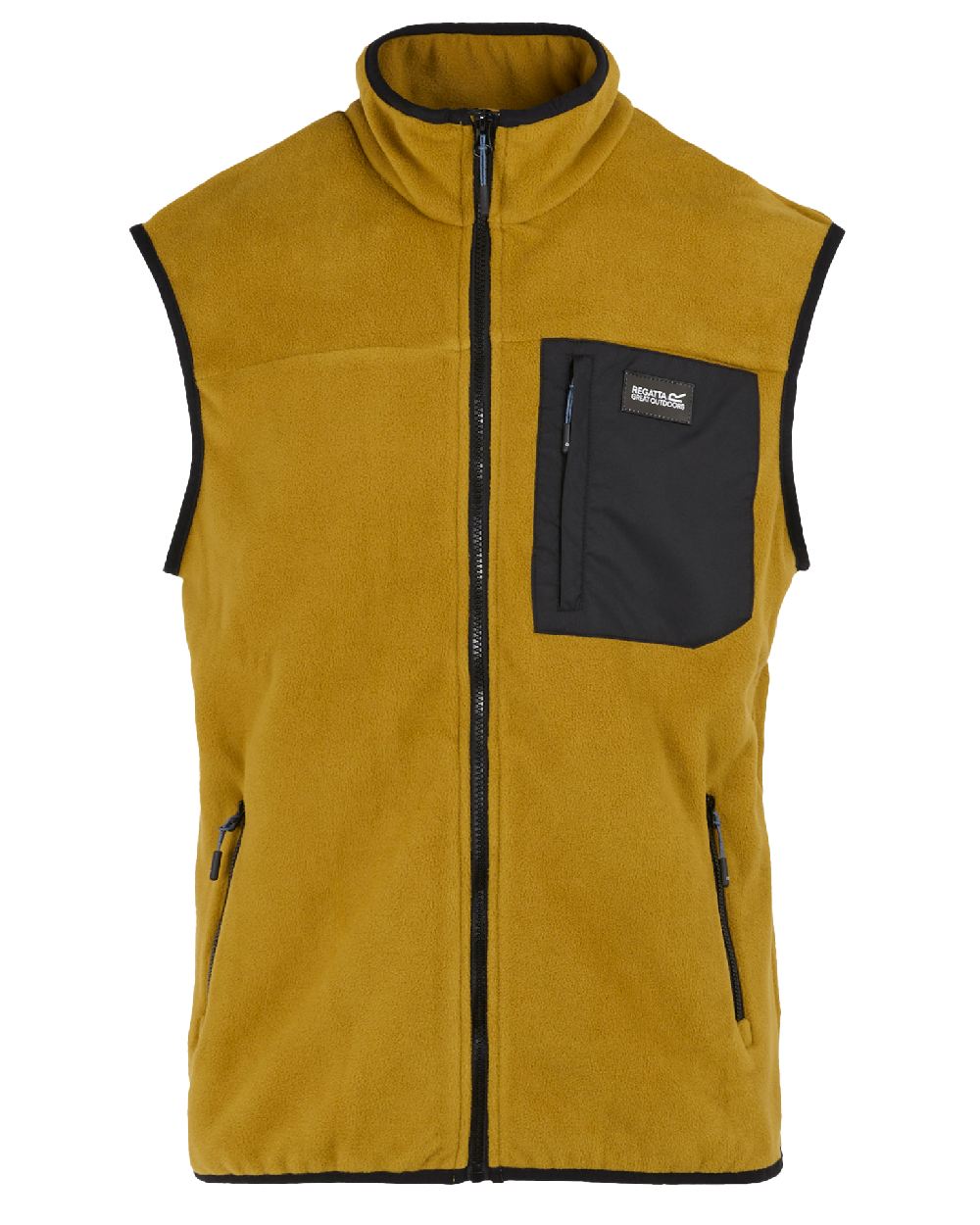 Cumin Coloured Regatta Mens Frankie Fleece Gilet on white background 
