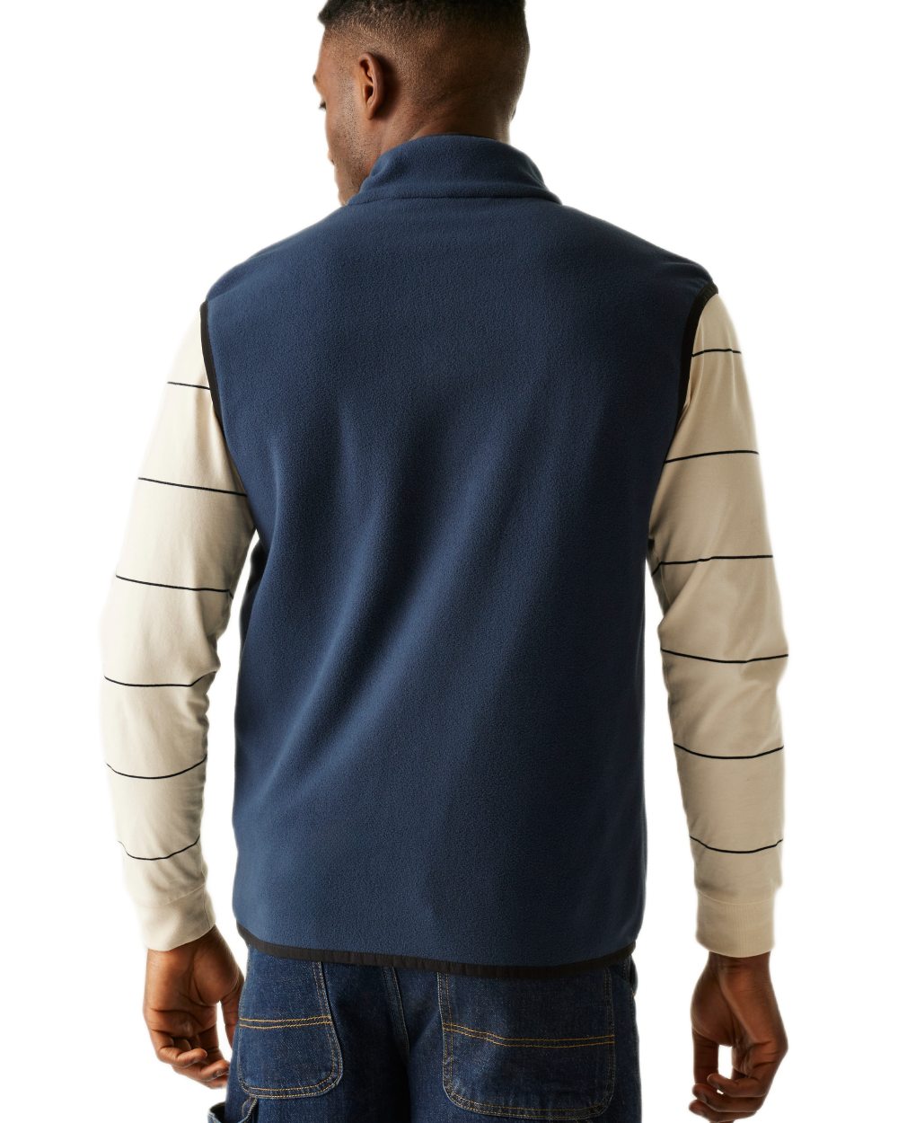 Navy Coloured Regatta Mens Frankie Fleece Gilet on white background 