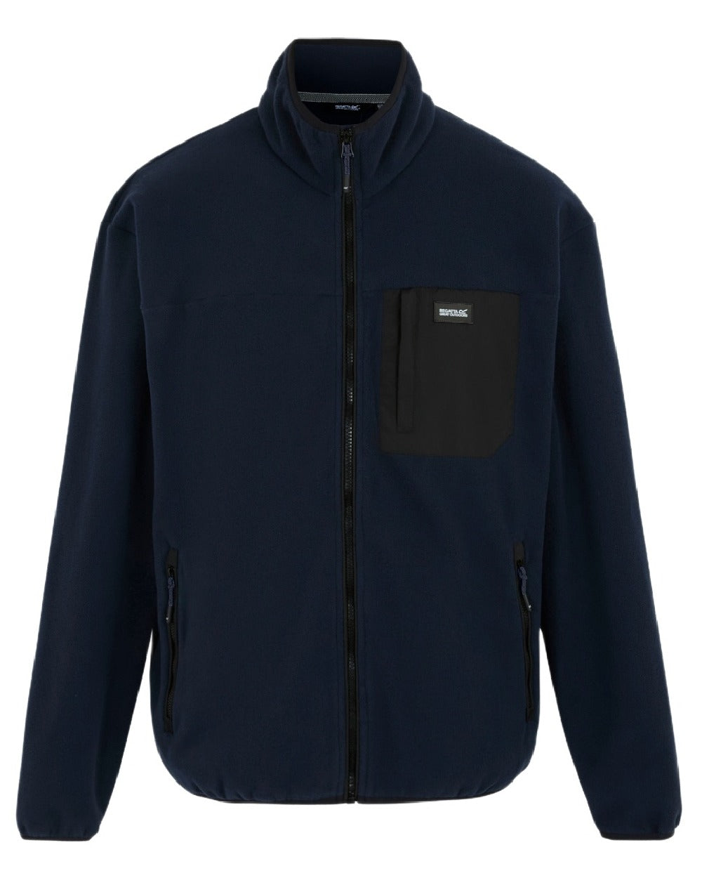 Navy Coloured Regatta Mens Frankie Full Zip Fleece Jacket on white background 