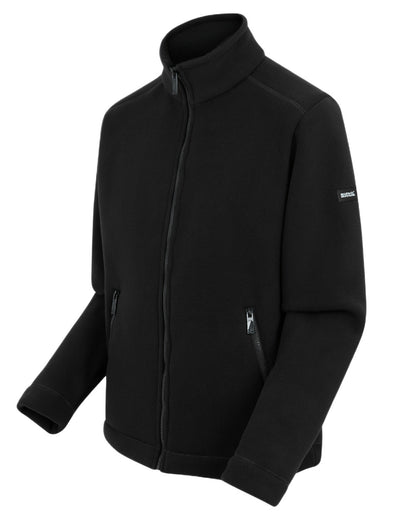 Ash Black Coloured Regatta Mens Garrian II Full Zip Fleece Jacket on white background 