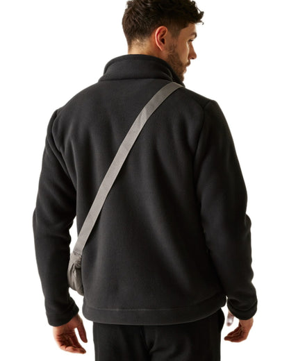 Ash Black Coloured Regatta Mens Garrian II Full Zip Fleece Jacket on white background 