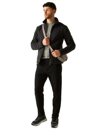 Ash Black Coloured Regatta Mens Garrian II Full Zip Fleece Jacket on white background 