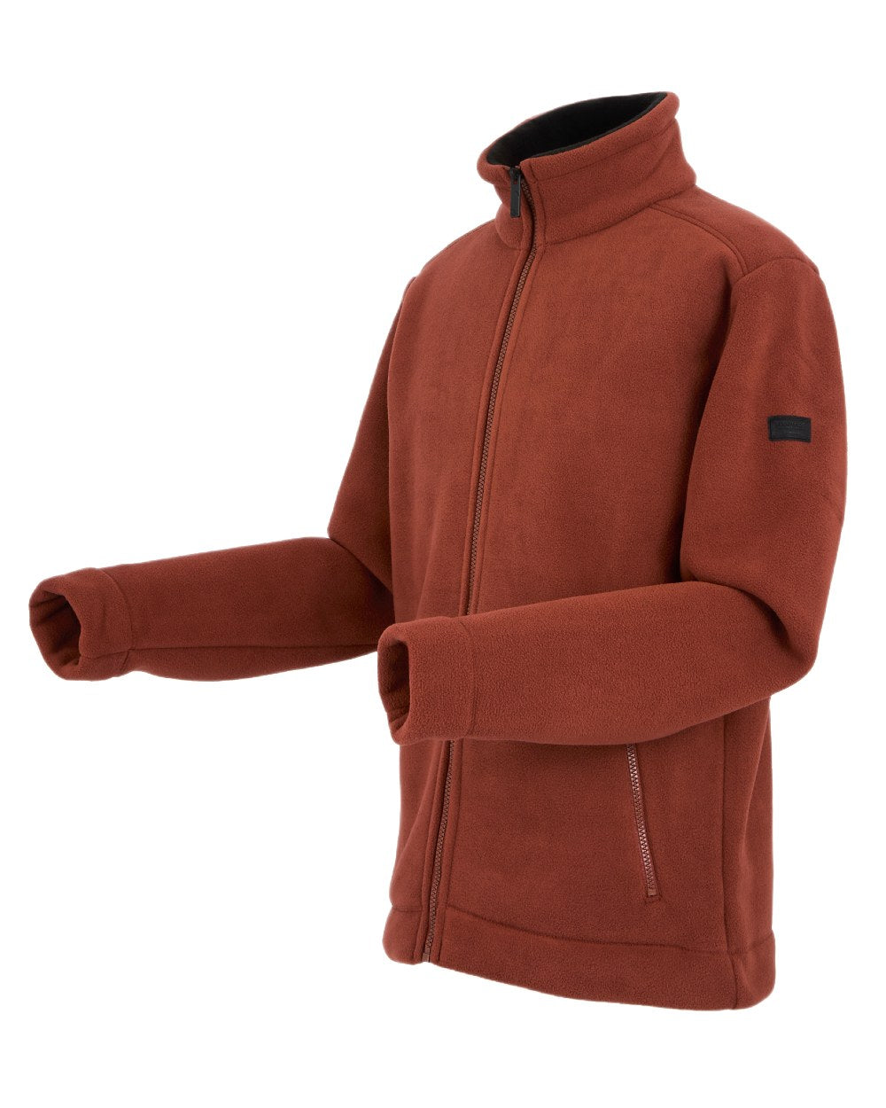 Burnt Henna Black Coloured Regatta Mens Garrian II Full Zip Fleece Jacket on white background 