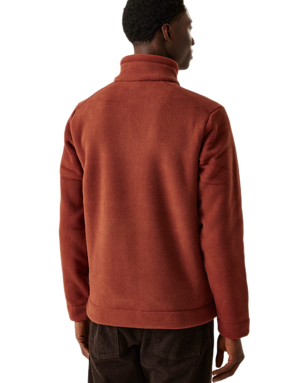 Burnt Henna Black Coloured Regatta Mens Garrian II Full Zip Fleece Jacket on white background 