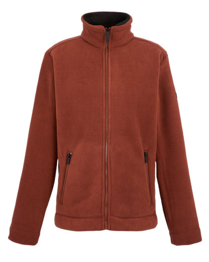 Burnt Henna Black Coloured Regatta Mens Garrian II Full Zip Fleece Jacket on white background 